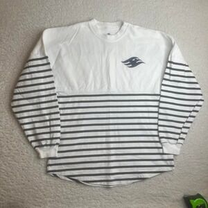 Disney cruise line men's white striped spirit jersey Mickey Mouse vacation S